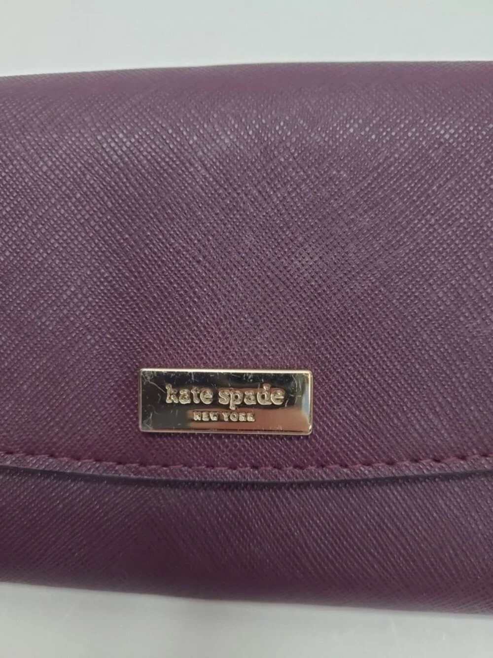 Kate Spade New York Laurel Way Winni Wristlet Deep Plum Tri- Fold